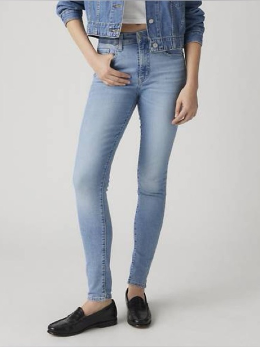 Levi’s 721 Light Blue Women's high rise  Stretch Skinny Jeans 32x32